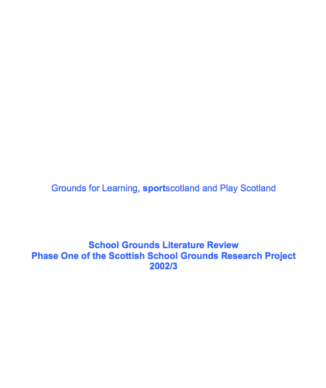 Scottish School Grounds Survey literature review