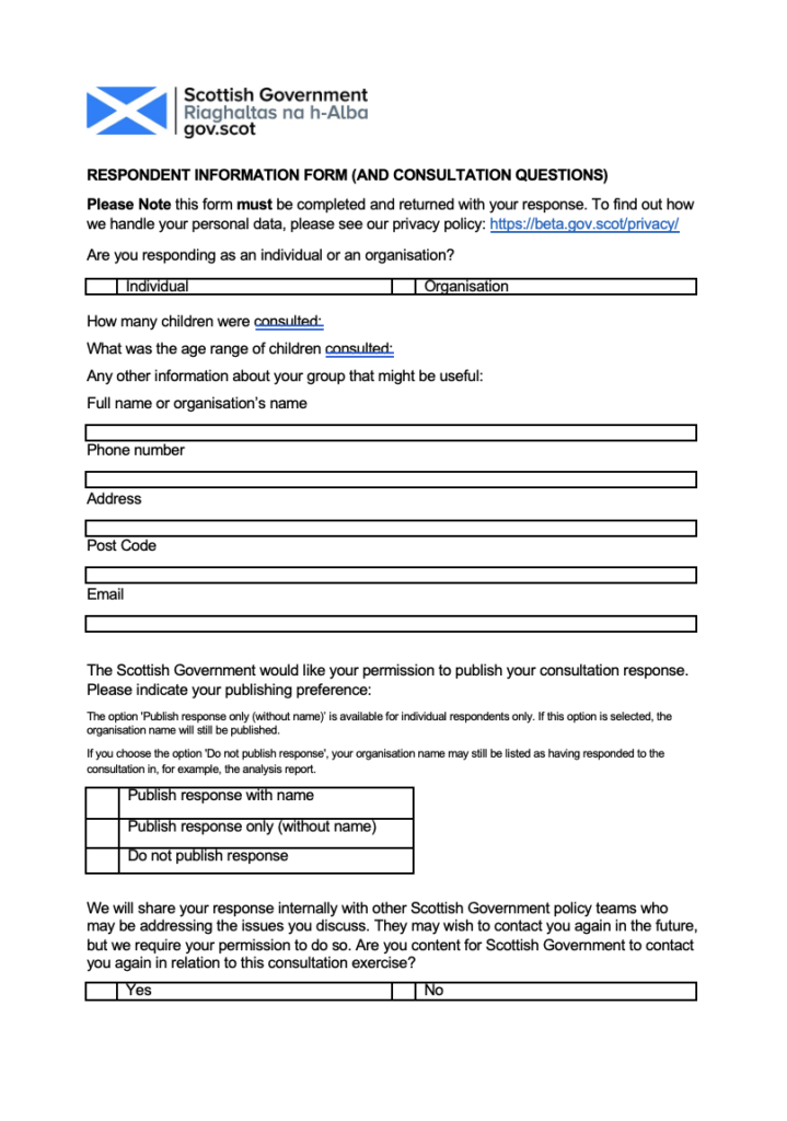 Response Proforma for PSA NPF4 (Draft) Consultation